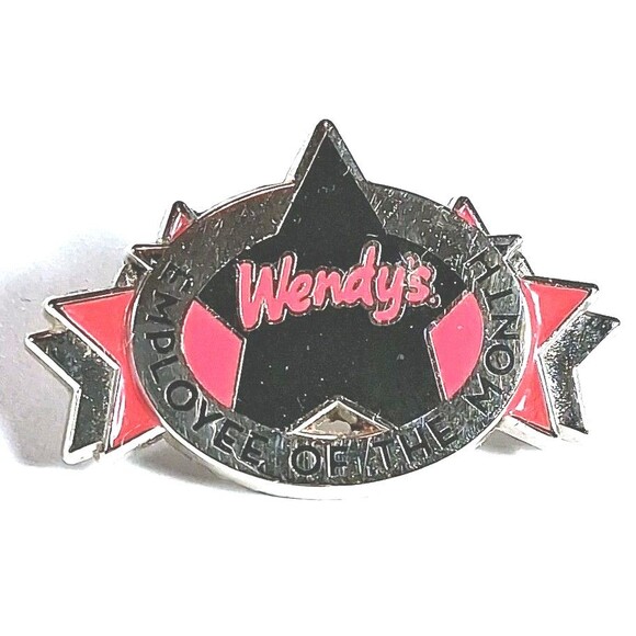 Wendy’s Employee Of The Month SIlver Tone Enamel Lapel Hat Pin Collectible Pin - Picture 3 of 4